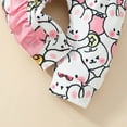thumbnail image 5 of Hwmodou Girls Print Jumpsuits Cotton Blend Toddler Easter Long Sleeve Cartoon Rabbit Prints Ruffles Romper Jumpsuit Clothes Fall Winter Jogger Jumpsuit,9-12M, 5 of 7