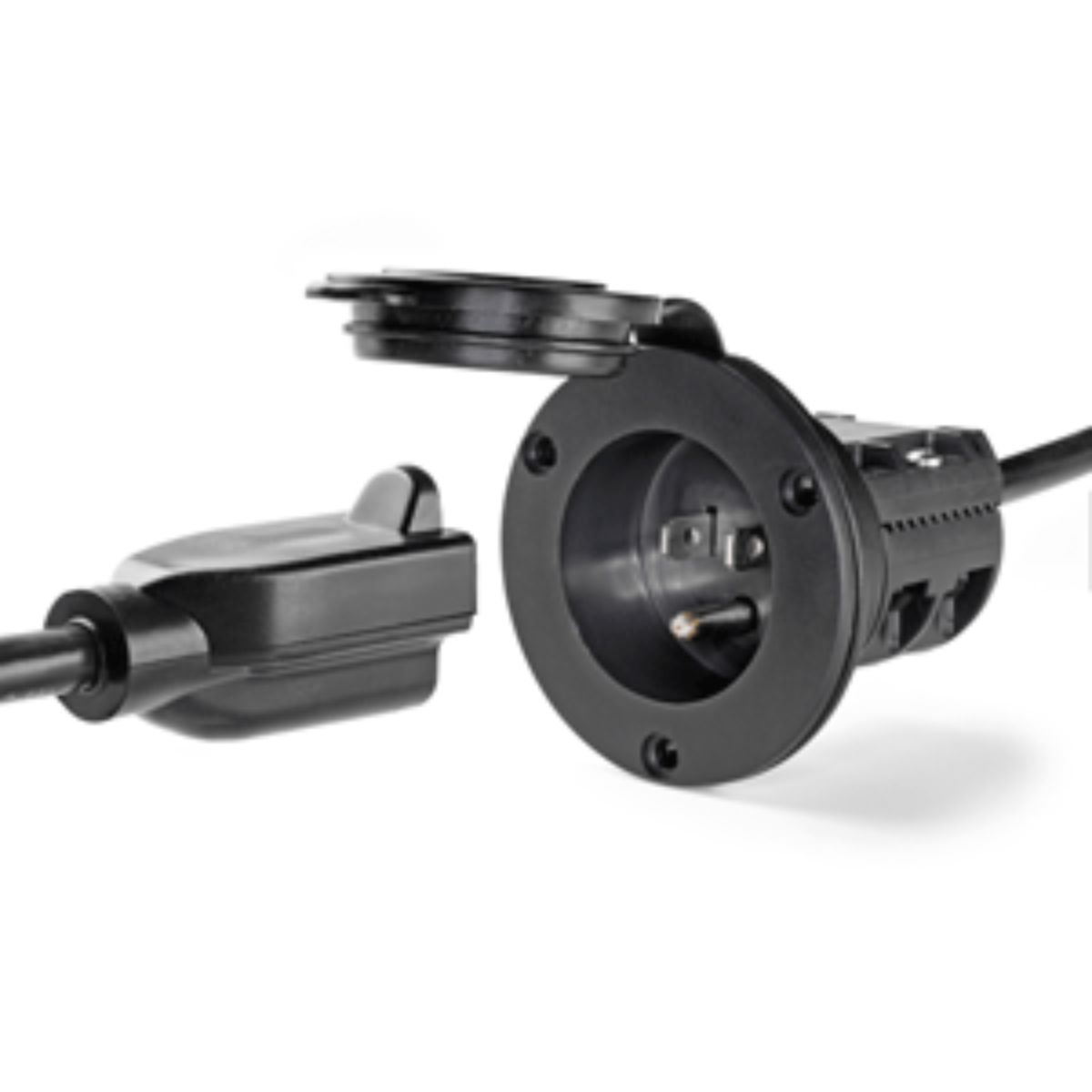 6" Black and Silver Contemporary AC Power Port - Walmart.com - Walmart.com