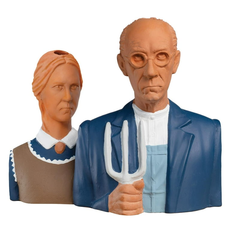 American Gothic Chia Pet Handmade Decorative Planter by JEI