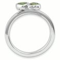 thumbnail image 2 of Bague en Argent Sterling Stackable Expressions Péridot Double Cœur Taille 7, 2 of 3