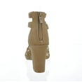 thumbnail image 3 of Women's Ankle Strap Open Toe Chunky High Heel Cross Strap Sandals Dress Shoes TAN 9, 3 of 5