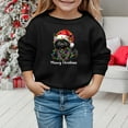 thumbnail image 2 of XDZJLR Kids Girl Christmas Sweatshirt Hoodie Xmas Casual Fashion Printed Long Sleeved Crew Neck Sweatshirts Hoodies Black 3-4 Years, 2 of 4