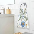 thumbnail image 3 of Yayeee 2 Pack Hand Towels for Bathroom 100% Cotton 16" x 28" Soft Absorbent Kitchen Towel, Blue Floral, 3 of 7