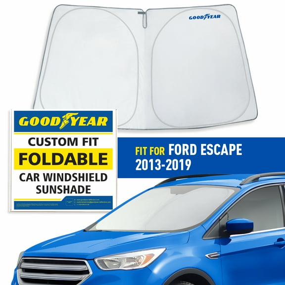 Goodyear Foldable Windshield SunShade for Ford Escape 2013-2019, Car Accessories, Sunshade Cover, Sun Shade Car Windshield, Window Sun Blocker - GY008289