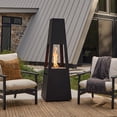 thumbnail image 2 of Real Flame Ferro 70" Metal Chiminea Fire Pit With Hidden Propane Tank in Black, 2 of 8