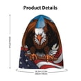 thumbnail image 4 of Honeii Cartoon Bald Eagle USA Print Kids Knit Beanie Watch Hat ,Knit Cap for Boys and Girls, 4 of 7
