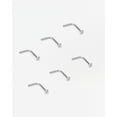 thumbnail image 3 of 6pcs 20g 1.5mm Screw Nose Rings for Women Diamond CZ Nose Stud Rings Silver 6.5mm Length L Shaped Nostril Piercing Jewelry 20 Gauge Nose Jewelry, 3 of 4