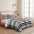 thumbnail image 5 of Twin Quilt Set 68''x86'', Sage Green Black Plaid Lightweight Summer Bedspread Coverlet Set with 2 Pillow Shams, Farmhouse Green Black Checkered Breathable All Season Quilt Bedding for Dorm/Bedroom, 5 of 9