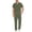 Dark Green, variant on Men's Long Sleeve Pocket Work Uniform Set, Button Front Jacket and Pants, Professional Utility Outfit for Service Workers, Caregivers and Industrial Work