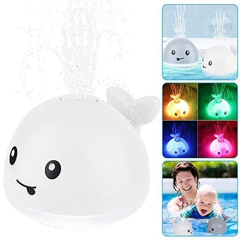 Juguete de baño de ballena pequeña con rociador de agua por inducción - ballena con rociador de agua blanca Xemadio MZQ-0528-4