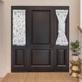 thumbnail image 2 of Gray Leaf Door Curtains for Door Window, French Sidelight Front Back Door Curtains With Tieback, Modern Botanical Foliage Plant Country Pastoral Kitchen Rod Pocket Drapes Panel, 25"x40", 2 of 5