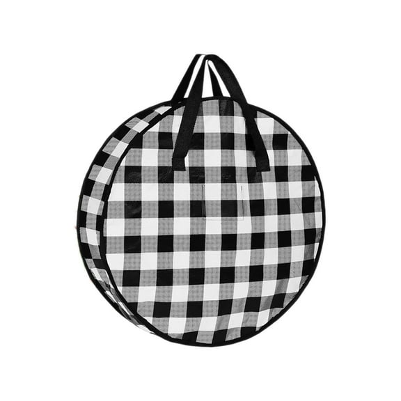 TanSiDing 1pcs Durable Wreath Storage Container with Handle, Heavy-Duty Holiday Decoration Organizer for Indoor Outdoor Use, Space-Saving Christmas Decor Protection 24in