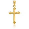 thumbnail image 5 of 14K Solid Yellow Gold Passion Holy Cross Necklace Religious Chain Pendant Jesus Christ Charm, 5 of 12