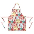 thumbnail image 2 of Pioneer Flower Floral Print Pattern Apron-Garden Aprons for Women with Pockets-Cotton Linen Waterproof Kitchen Cooking Gardening Aprons Adjustable for Kitchen,Cooking,BBQ and Salon 33x27 Inch, 2 of 7