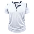 thumbnail image 3 of MELDVDIB T-Shirts for Mens Crew Neck Short Sleeve Button Down Slim Pullover Tees Tops Breathable Summer Shirt Trendy Dailywear, 3 of 6