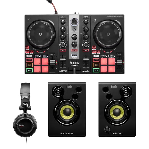Hercules DJLearning Kit MK2 — All-in-One Kit for Learning to Mix — Software and Tutorials Included