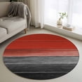 thumbnail image 2 of Red Gray Black Round Area Rug 4 FT, Non Slip Indoor Outdoor Rug, Vintage Country Gradient Wooden Grain Washable Soft Circular Carpet Non-Shedding Floor Mat for Coffee Table Nursery Foyer Balcony, 2 of 9