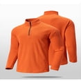 thumbnail image 2 of ZCFZJW Mens Base Layer Long Sleeve Shirts Casual Solid Color Half Zip up Stand Collar Pullover Sweatshirts Trendy Athletic Workout Tees Tops Orange L, 2 of 7