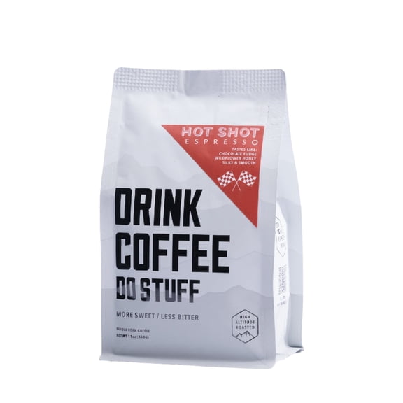 Hot Shot Espresso - Roasted by Drink Coffee Do Stuff - Whole Bean Coffee - 12oz Bag