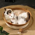 thumbnail image 3 of Manual Rattan Woven Cat Nest Winter Warm Cat Bed House Cat Scratch Board Pet Accessories For Dogs Cats, 3 of 9