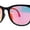 Matte Black Red Mirror, variant on Mens Collapsible Oversize Thin Plastic Hipster Horn Rim Sunglasses Matte Black Red Mirror