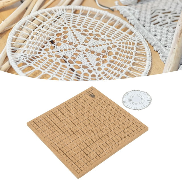 Macrame Board Double Sided DIY Macrame Project Board Braiding with 30 T Pins and Needle Plate for Jewelry Making Bracelets Display