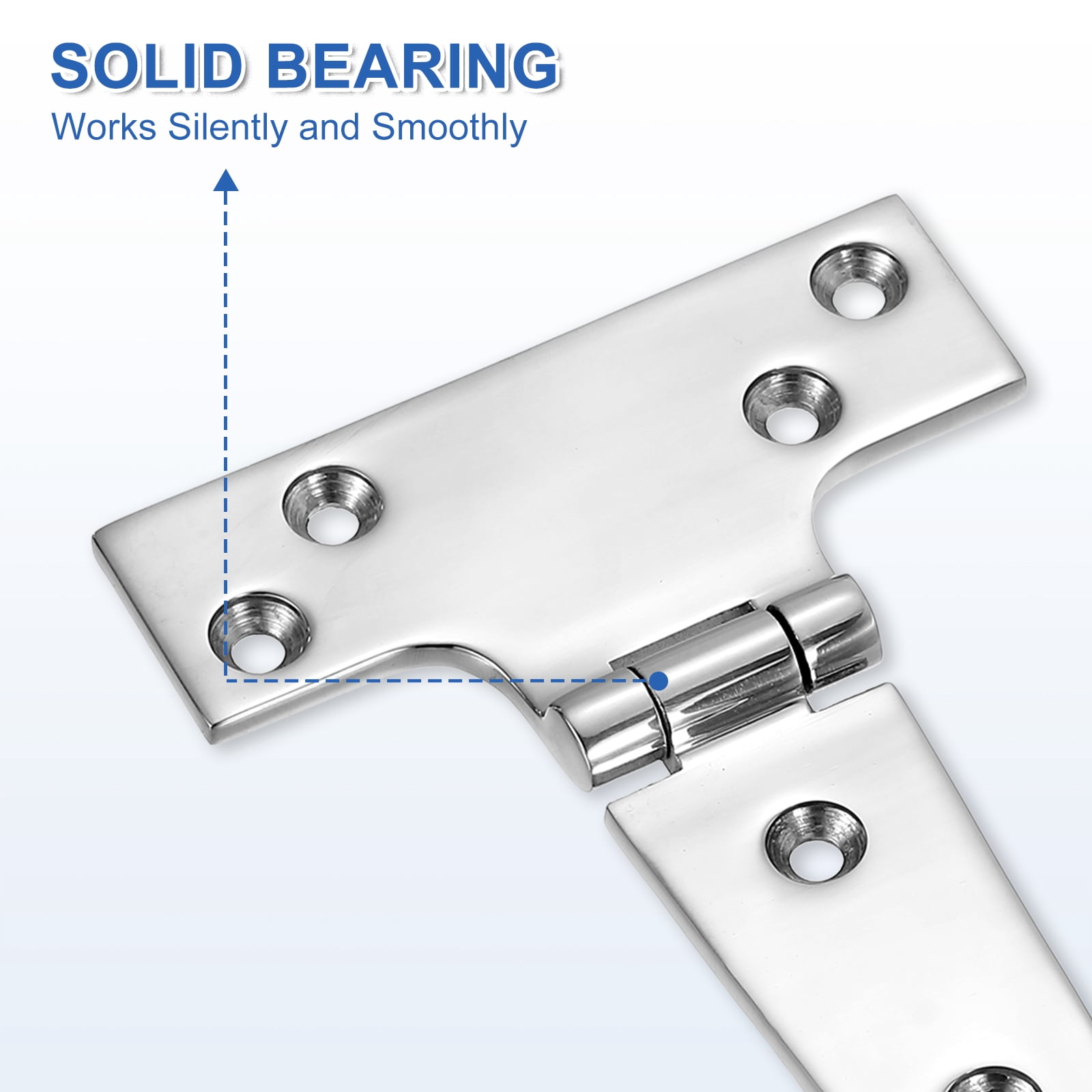 Uxcell 2 Pack T-Strap Door Hinges, 8" Wrought Tee Shed Gate Hinges Iron Hardware, Silver