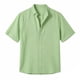thumbnail image 3 of Ceisia Men's Relaxed Fit Short Sleeve Stand Collar Cotton-Linen Blend Solid Color Beach Shirt Green L Gifts, 3 of 6