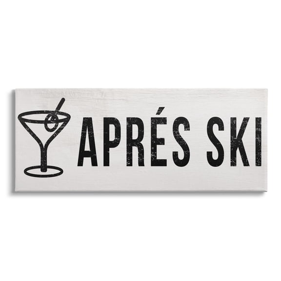 Stupell Industries AprÃ¨s Ski Phrase Martini Glass with Olive, 48 x 20, Design by Daphne Polselli