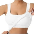 thumbnail image 2 of Womens Tank Tops Built-in Bra Padded Camisole Basic Workout Yoga Workout Top Undershirt White L, 2 of 6