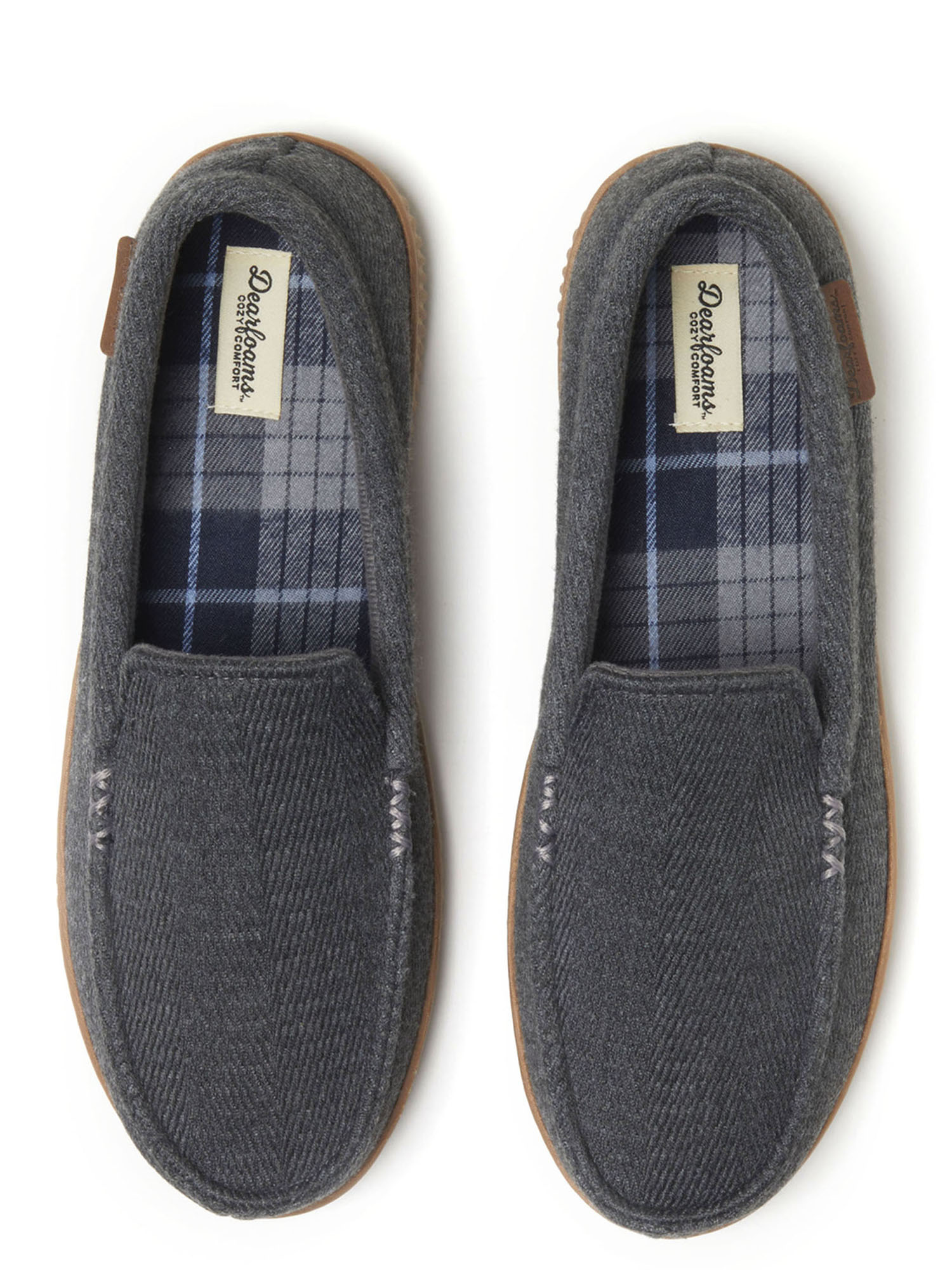 Dearfoams Men's Cozy Comfort Woven Moc With Accent Stitch photo 2