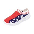 thumbnail image 2 of Women's Patriotic Lightweight Knit Slip-On Sneakers Breathable Mesh Running Shoes Fashionable Casual Walking Shoes for Everyday Wear, 2 of 5
