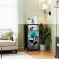 thumbnail image 2 of Boho Dresser for Bedroom with 4 Storage Drawers Farmhouse Teal Blue Roses Butterfly Grey Painting Modern Rose Dressers Chest of Drawers Steel Framed Fabric Closet Organizers for Entryway, 2 of 7