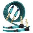 thumbnail image 1 of Cable de instrumento AkoAda 6,35 mm 1/4 TRS 3 m, paquete de 2 unidades para bajo, 1 of 5