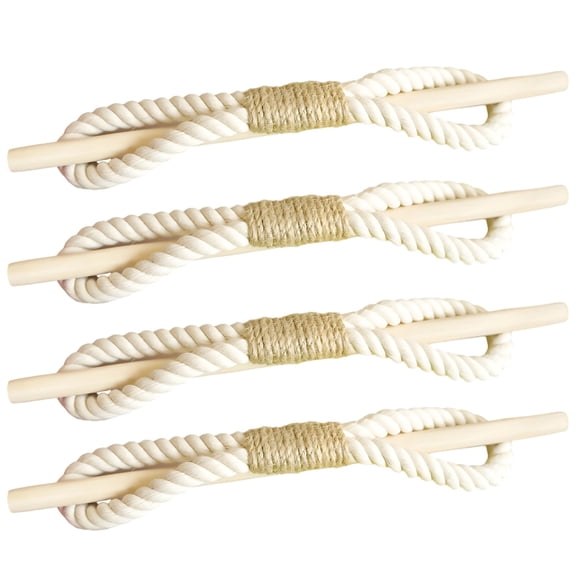 4 Pcs Bohemian Curtain Tiebacks, Handcrafted Jute Rope Curtain Holdbacks, Curtain Tie Backs, Natural Tone, Fits Most Curtains, Indoor Outdoor Use