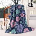 thumbnail image 4 of Pioneer Flower Floral Print Pattern Blanket,Comfortable Soft Lamb Wool Throw Blanket,All Season,Warm Lightweight Blankets for Sofa Bed Couch Living Room Chair,50"x60", 4 of 4