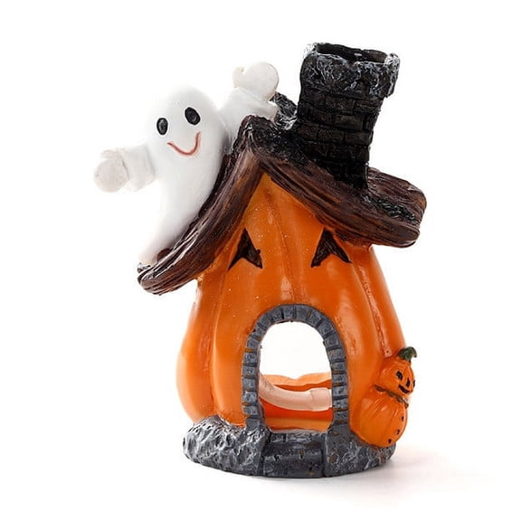 DVKOVI Halloween Cartoon Pumpkin House Resin Aquarium Decoration Simulated Ornament Hiding for Fish Shrimp