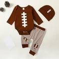 thumbnail image 2 of Gvdentm Baby Boy Clothes Set Newborn Long Sleeve Dad's Little DUDE Print Tops Pants Hat Infant Boys 3Pcs Outfit Sets(Brown,12-18 Months), 2 of 6