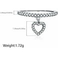 thumbnail image 6 of 925 Sterling Silver Heart Dangle Ring for Women Rhinestone Love Shape Dangling Charm Finger Band Stacking Eternity Promise Rings Jewelry, 6 of 6