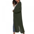 thumbnail image 3 of Women‘s Lightweight Long Sleeve Cardigan Sweaters Irregular Split Open Front Thin Knit Sweater with Pockets, 3 of 5