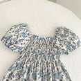 thumbnail image 6 of TAIAOJING Toddler Summer Baby Girls Square Neck Short Sleeve Floral Print Full Pattern Sleeve Wrap Around Dress For Style Girls Set Of Dresses Soft 4-5Y, 6 of 9