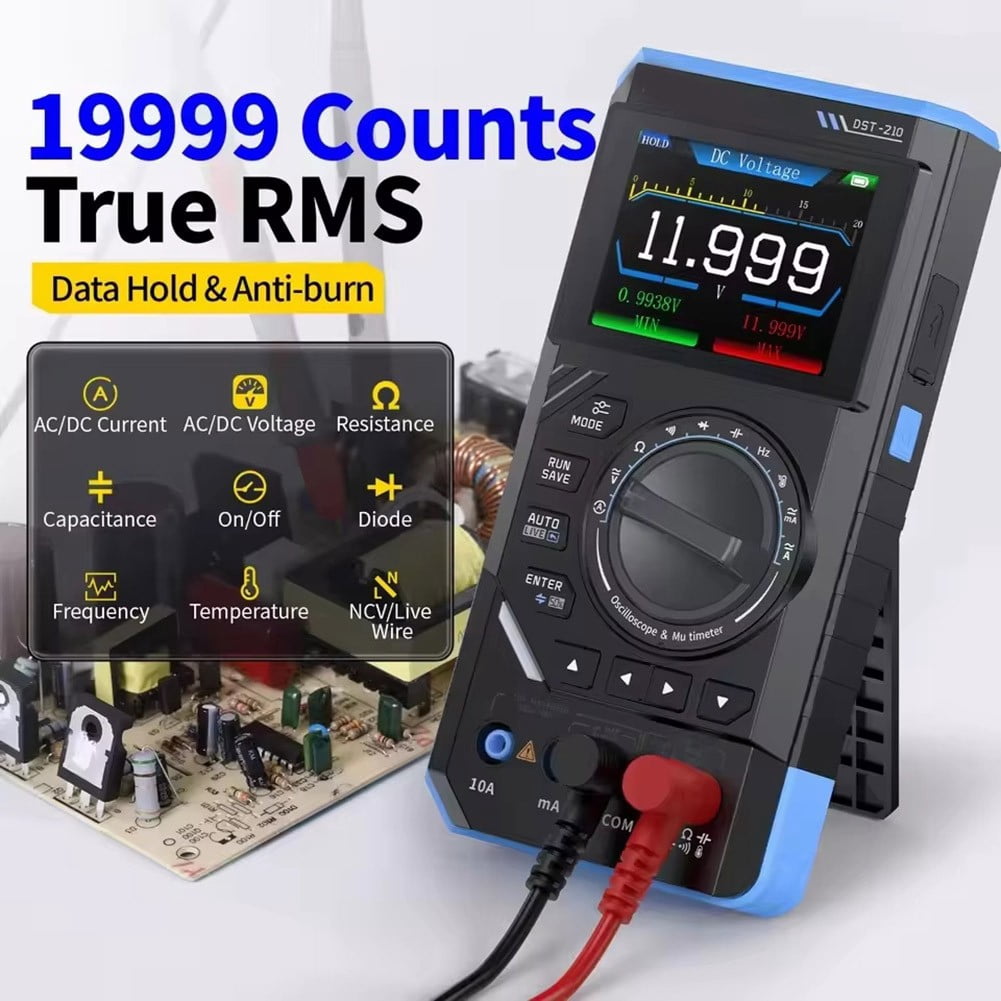 1PC DST210 3-in-1 Digital Multimeter 10M Bandwidth Oscilloscope Signal Generator For Automotive Diagnosis And Fault Detection