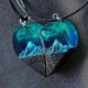 thumbnail image 2 of Wood Resin Paired Heart Pendants Mountains Necklace For Couple Birthday Valentine"s Day, 2 of 3