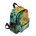 thumbnail image 2 of FORMRS Kids School Backpack with Front Zippered Pocket 12" Student Travel Daypack, Colorful Plants, 2 of 6