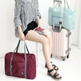 thumbnail image 5 of Fashion Foldable Waterproof High Quality Large Capacity Storage Bag Handbags Travel Bags Luggage Bag WINE RED, 5 of 8