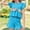 Sky Blue, variant on ITSAME Girls Outfit 2-Piece, Flower Embroidery Top and Ruffled Shorts Summer Casual Clothing Set Green Size 7-8