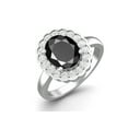 thumbnail image 2 of 925 Sterling Silver 6mm Round Shape Black Spinel Solitaire Valentines Day Gifts Ring for Women, 2 of 4