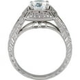thumbnail image 2 of Pompeii 1 1/15ct Vintage Solitaire Diamond Engraved Engagement Ring 14K White Gold, 2 of 3