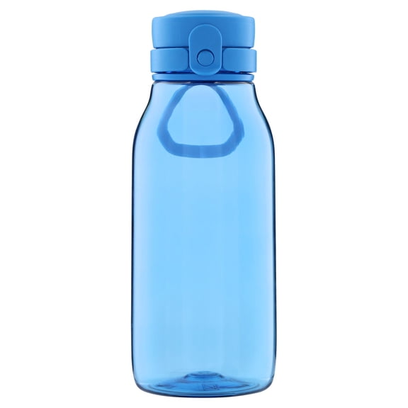 Mainstays Kids 16 oz Blue Plastic Water Bottle with Flip-Top Chug Lid