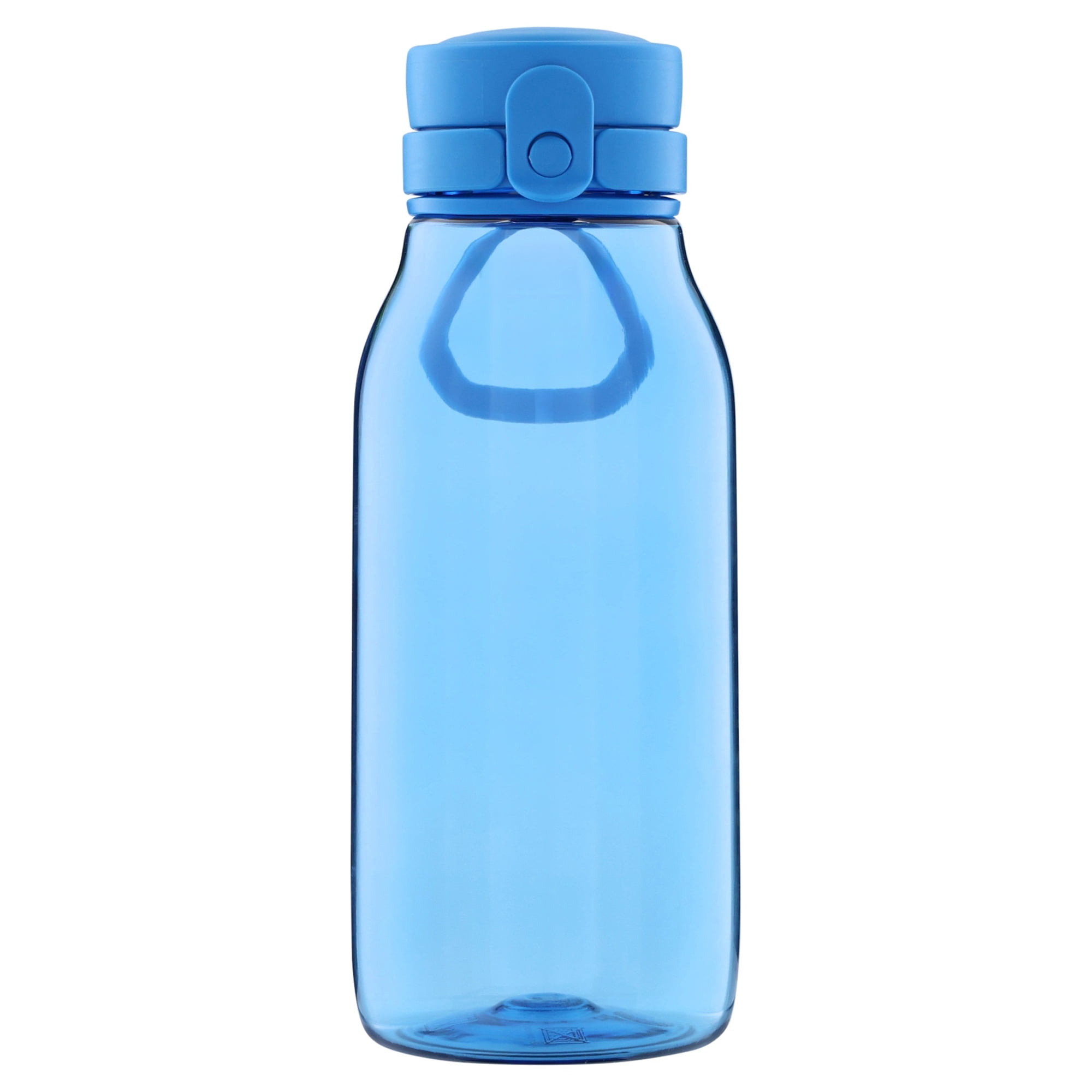 Mainstays Kids 16 oz Blue Plastic Water Bottle with Flip-Top Chug Lid